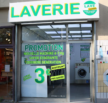 Laverie automatique discount rénovée rue Danielle Casanova 93300 Aubervilliers
